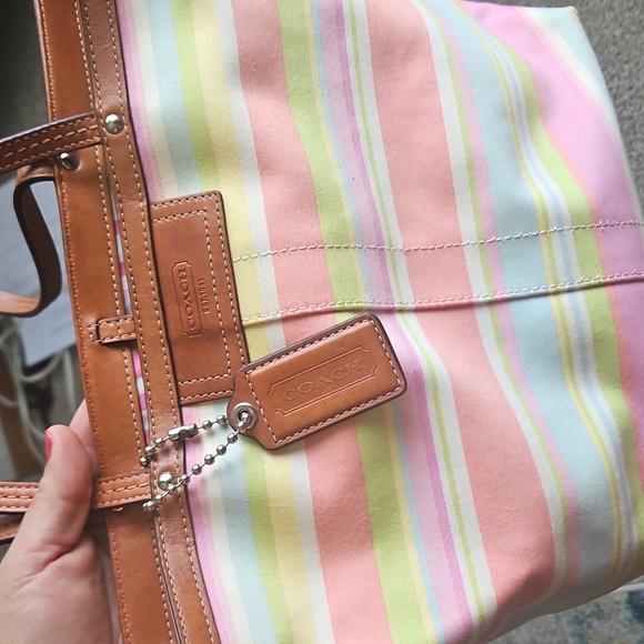 Coach• Hampton Pastel Reverseable Tote with British Tan Leather - Picture 11 of 13